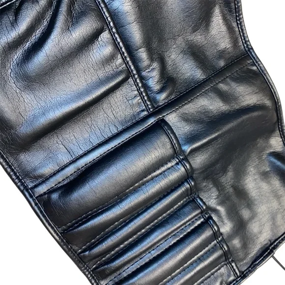 Makeup Brush Roll Black 8 Slot Faux Leather - Picture 4 of 8